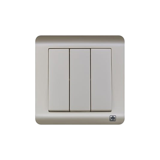 JEWEL PEARL WHITE 3 GANG SWITCH WIDE | مفتاح عريض 3 خانات – سلسلة 