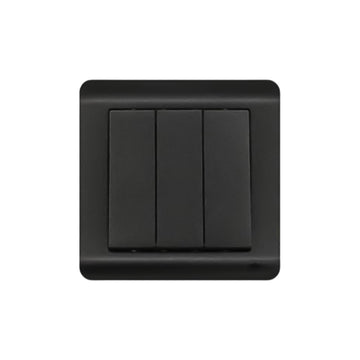 JEWEL GRAPHITE 3 GANG SWITCH WIDE | مفتاح عريض 3 خانات – سلسلة "جوهرة" – جرافيت