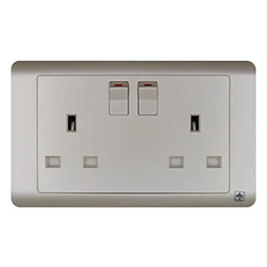JEWEL PEARL WHITE DOUBLE SOCKET | مقبس مزدوج – سلسلة 