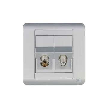 JEWEL TITANIUM TV AND SATELLITE SOCKET | "مقبس تلفزيون وستلايت تيتانيوم – سلسلة "جوهرة