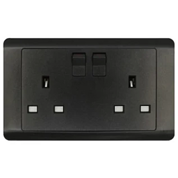 JEWEL GRAPHITE DOUBLE SOCKET | مقبس مزدوج – سلسلة "جوهرة" – جرافيت