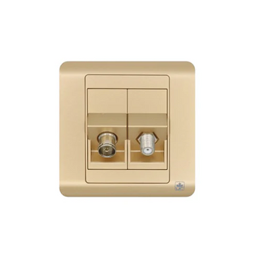 JEWEL CHAMPAGNE TV AND SATELLITE SOCKET | مقبس تلفزيون وستلايت1 – سلسلة "جوهرة" - شامبين