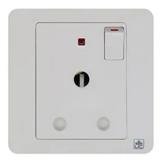 JEWEL WHITE SINGLE SOCKET ROUND PIN | مقبس مفرد بدبوس دائري – سلسلة 