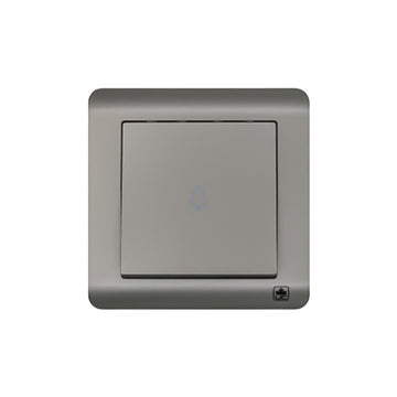 JEWEL SONIC GREY 1 GANG BELL PUSH SWITCH WIDE | زر جرس عريض 1 خانة – سلسلة "جوهرة" – رمادي سونيك