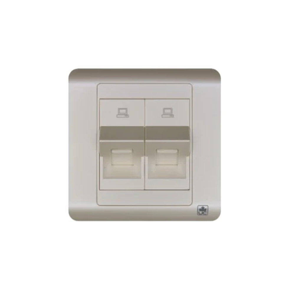 JEWEL PEARL WHITE RJ45 DOUBLE SOCKET | RJ45 مقبس مزدوج – سلسلة 