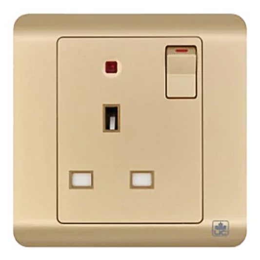 JEWEL CHAMPAGNE SINGLE SOCKET WITH NEON | مقبس مفرد مع ضوء نيون – سلسلة 