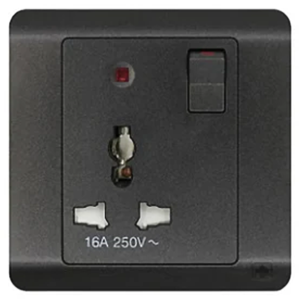 JEWEL GRAPHITE SINGLE SOCKET UNIVERSAL | مقبس مفرد عالمي – سلسلة "جوهرة" – جرافيت