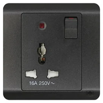 JEWEL GRAPHITE SINGLE SOCKET UNIVERSAL | مقبس مفرد عالمي – سلسلة "جوهرة" – جرافيت