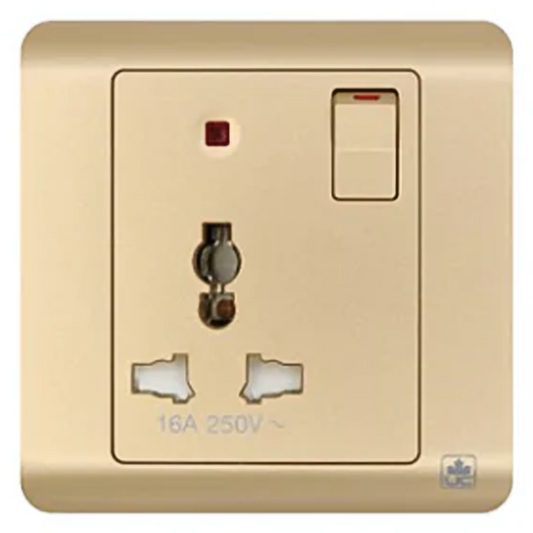 JEWEL CHAMPAGNE SINGLE SOCKET UNIVERSAL | مقبس مفرد عالمي – سلسلة 