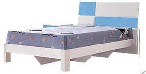 CHESTER Single bed WHITE+BLUE Finish("LIMITED STOCK CLEARANCE SALE")