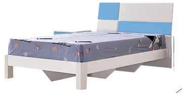 CHESTER Single bed WHITE+BLUE Finish("LIMITED STOCK CLEARANCE SALE")