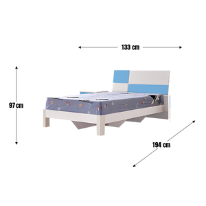 CHESTER Single bed WHITE+BLUE Finish("LIMITED STOCK CLEARANCE SALE")