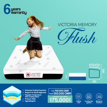 UNITED CANADA MATTRESS VICTORIA MEMORY FLUSH WITH COOLING GEL(6 YEARS WARRANTY)