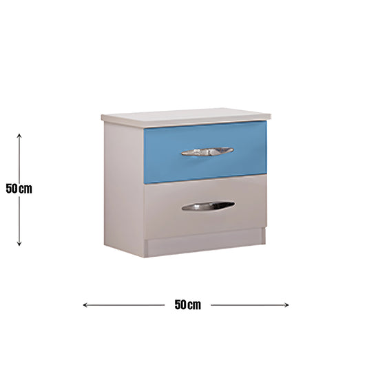 CHESTER Side Table White and Blue Finish (