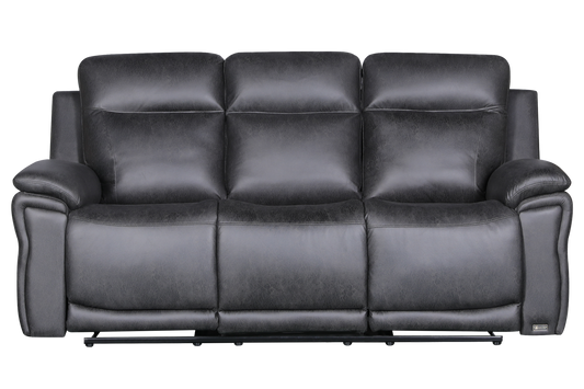 Tanner Black Faux Leather Recliner Chair 3 Seaters