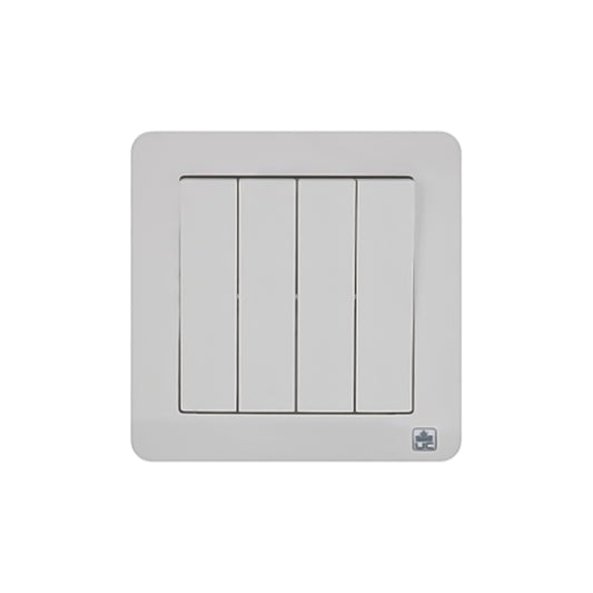 JEWEL WHITE 4 GANG SWITCH WIDE | مفتاح ٤ خانات عريض – سلسلة 