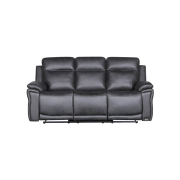 Tanner Black Faux Leather Recliner Chair – 3 Seaters | تانر – كرسي استرخاء3 - جلد صناعي أسود