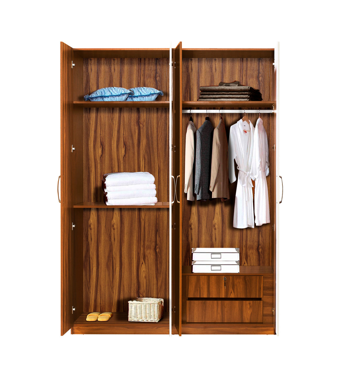 Wooden wardrobe on sale 4 door