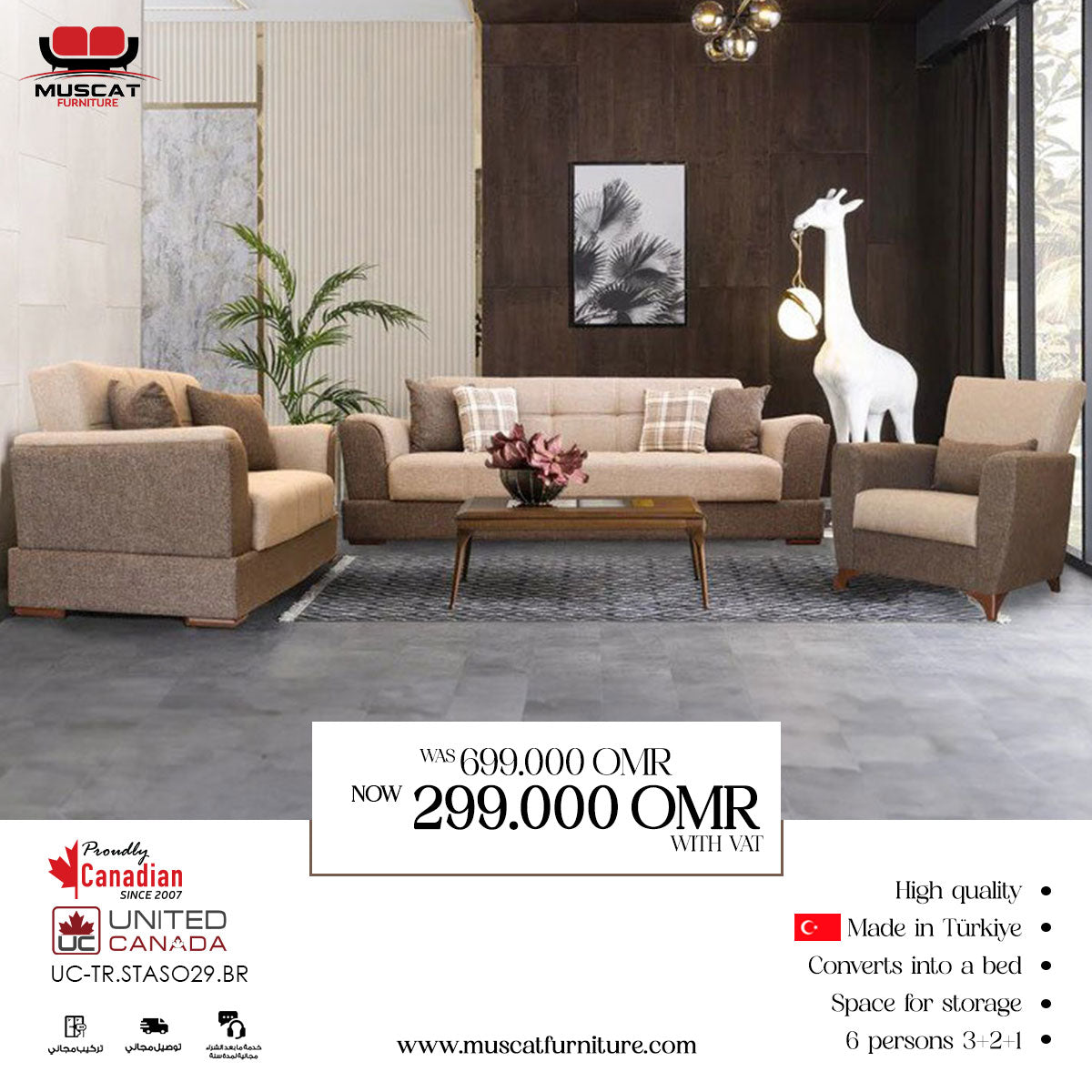 A Stallion Turkish Sofa Set with prices and all features overview