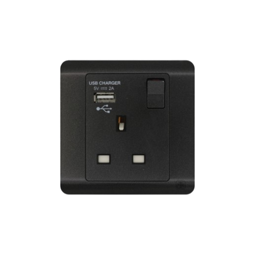 JEWEL GRAPHITE SINGLE SOCKET  WITH USB