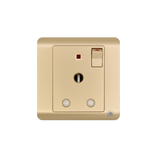 JEWEL CHAMPAGNE SINGLE SOCKET ROUND PIN