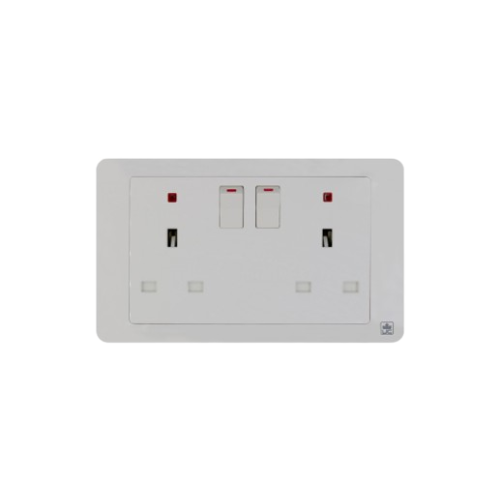 JEWEL WHITE DOUBLE  SOCKET WITH NEON