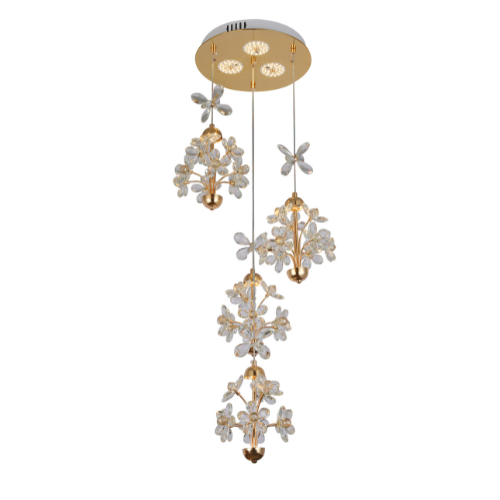 Flora Modern Crystal Chandelier LED Pendant 4