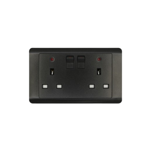 JEWEL GRAPHITE DOUBLE  SOCKET WITH NEON