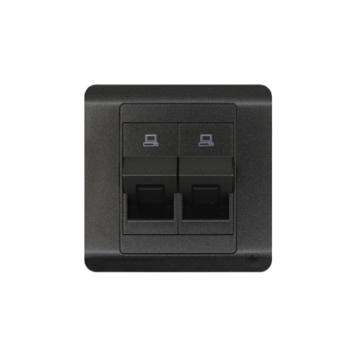 JEWEL GRAPHITE RJ45 DOUBLE SOCKET